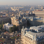 Pohľad na Bukurešť z vrchu hotela