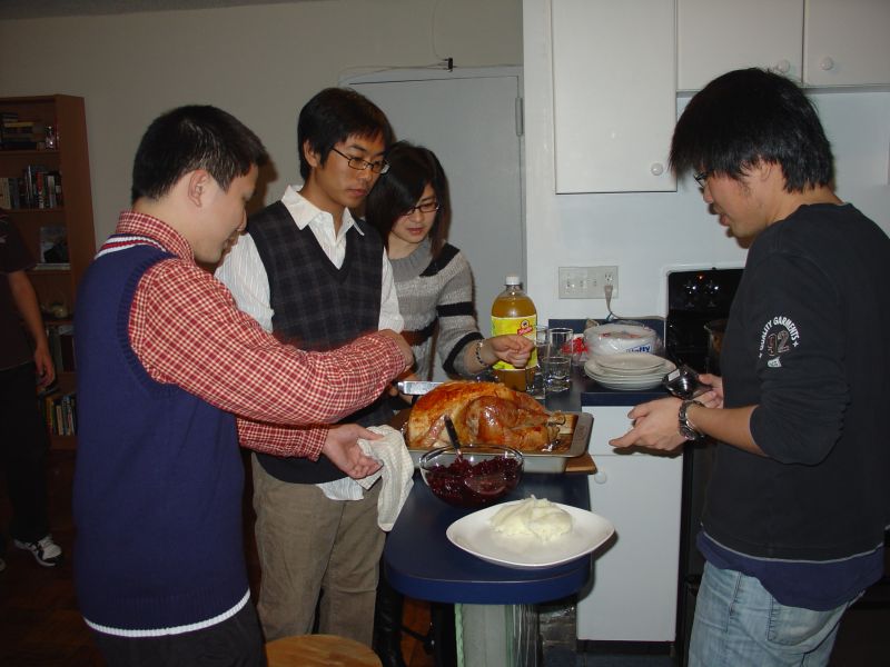 Cutting the turkey
