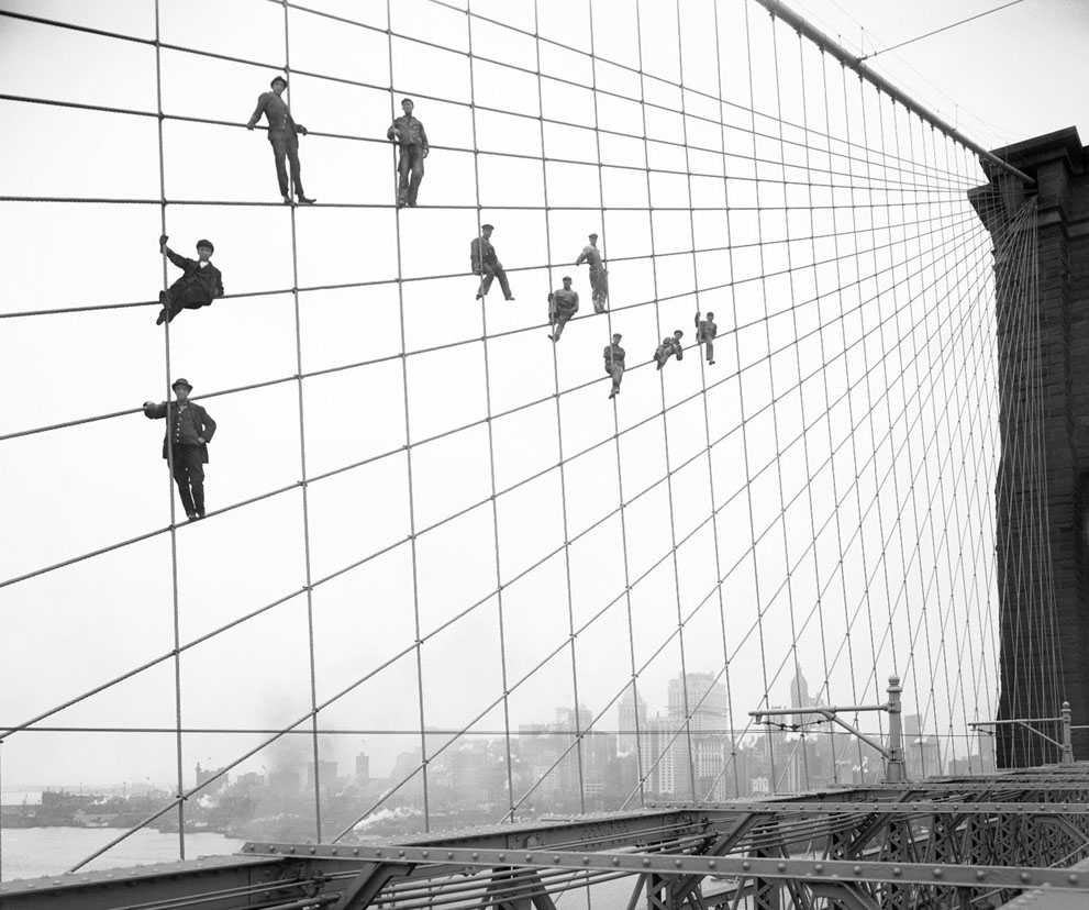 Maliari na lanách - Brooklyn Bridge
