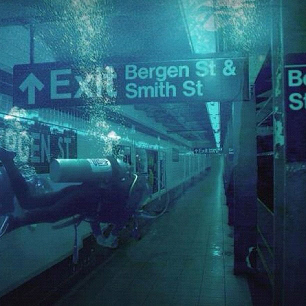Zatopená stanica metra v Brooklyne