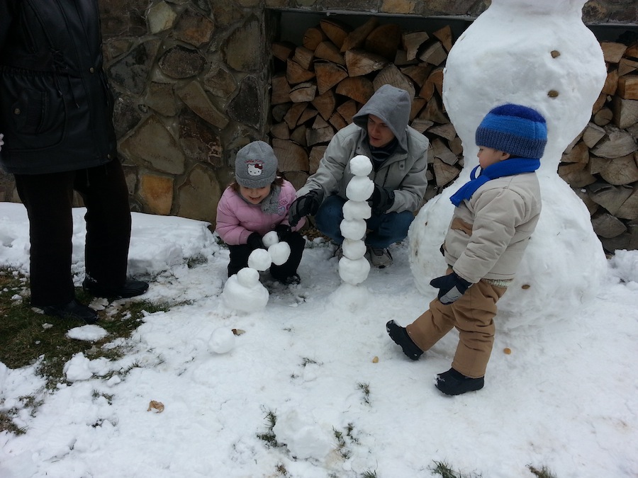 Staviame snehuliakov