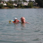 Plávanie s dedom v Senci