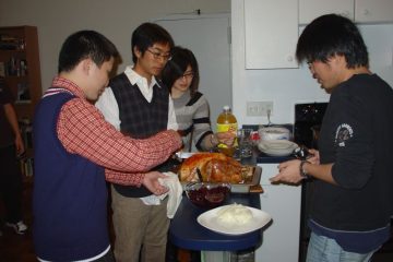 Cutting the turkey