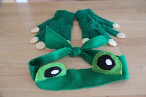 Doma vyrobený kostým žaby